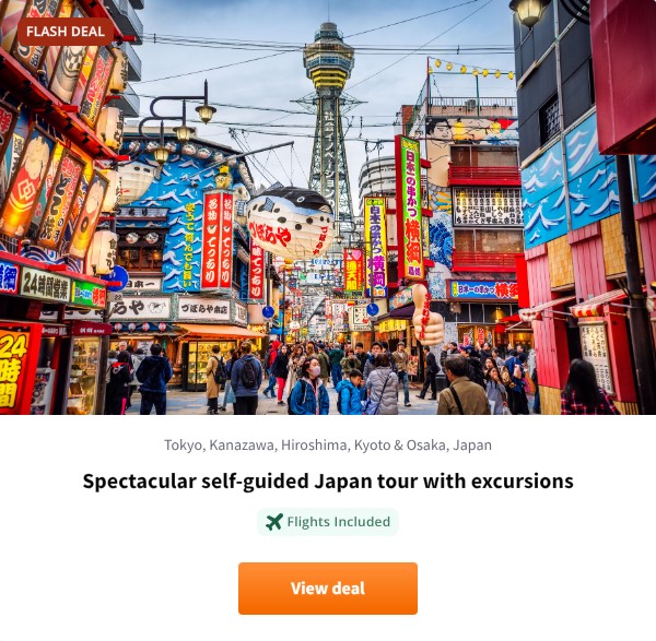 Spectacular self-guided Japan tour with excursions