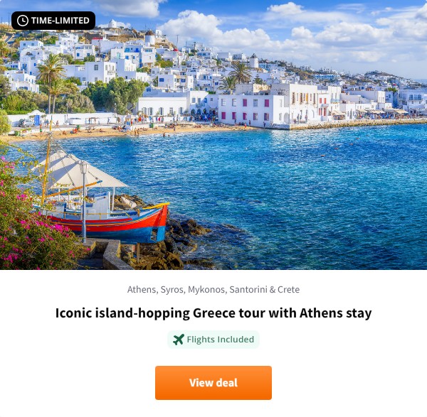 Iconic island-hopping Greece tour with Athens stay