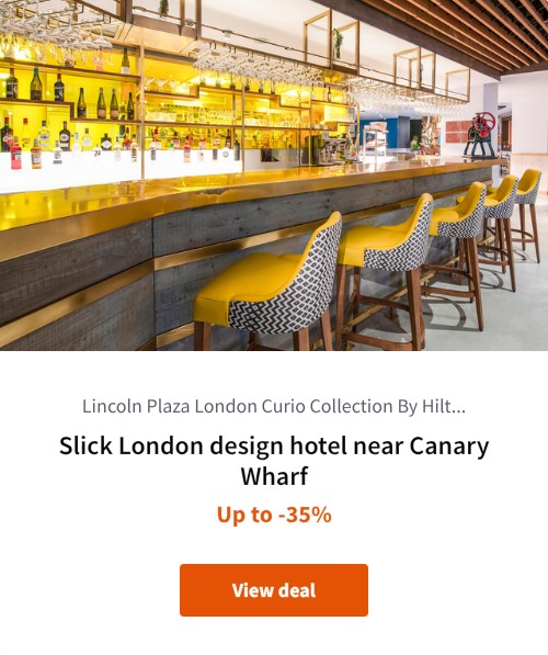 Slick London design hotel near Canary Wharf