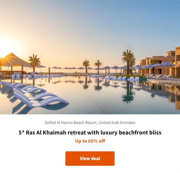 5* Ras Al Khaimah retreat with luxury beachfront bliss