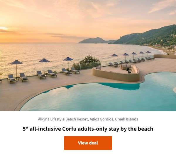5* all-inclusive Corfu adults-only stay by the beach