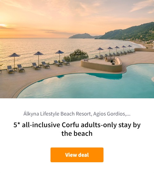 5* all-inclusive Corfu adults-only stay by the beach