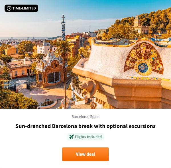 Sun-drenched Barcelona break with optional excursions