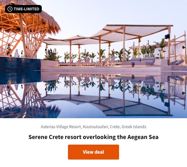 Serene Crete resort overlooking the Aegean Sea