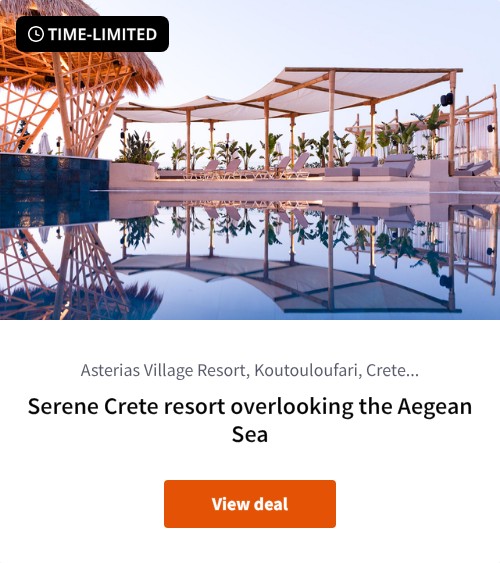 Serene Crete resort overlooking the Aegean Sea