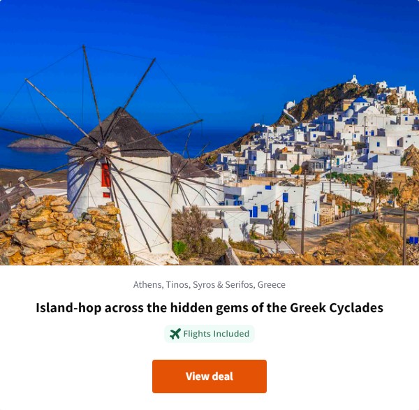 Island-hop across the hidden gems of the Greek Cyclades