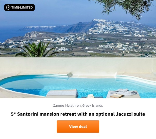 5* Santorini mansion retreat with an optional Jacuzzi suite