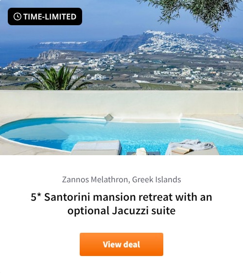 5* Santorini mansion retreat with an optional Jacuzzi suite