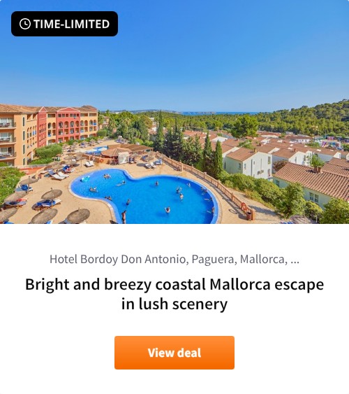 Bright and breezy coastal Mallorca escape in lush scenery