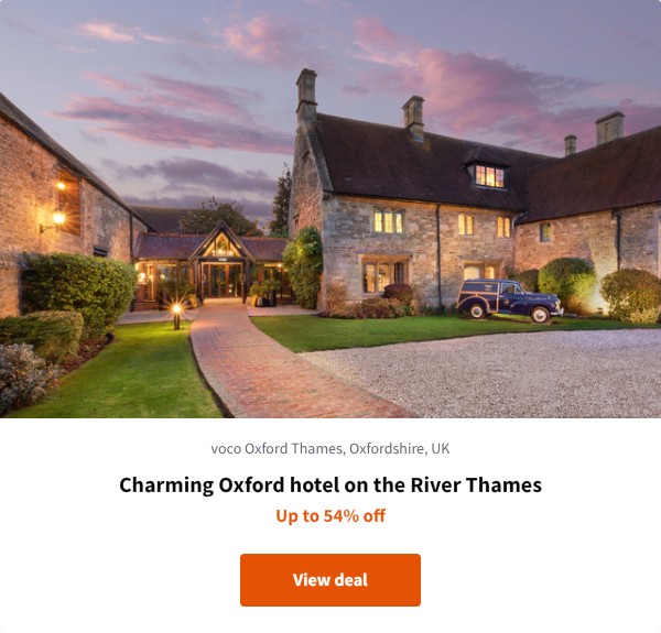 Charming Oxford hotel on the River Thames