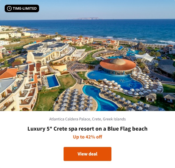 Luxury 5* Crete spa resort on a Blue Flag beach