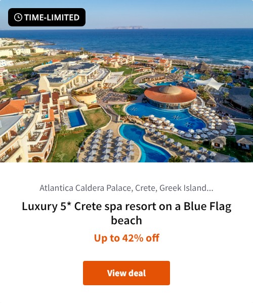 Luxury 5* Crete spa resort on a Blue Flag beach