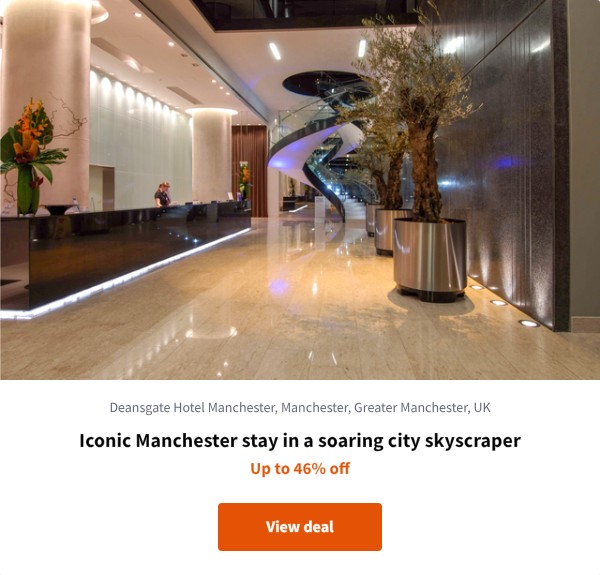 Iconic Manchester stay in a soaring city skyscraper