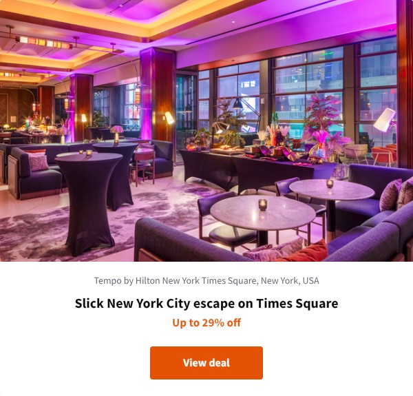 Slick New York City escape on Times Square