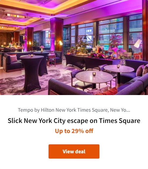 Slick New York City escape on Times Square