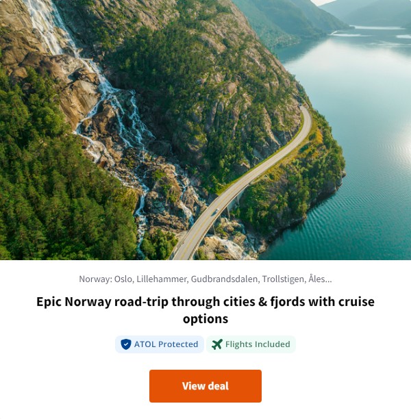 Epic Norway road-trip through cities & fjords with cruise options