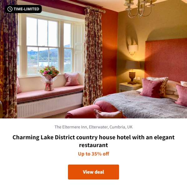 Charming Lake District country house hotel with an elegant restaurant