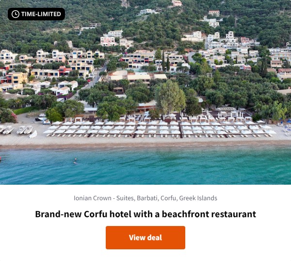 Brand-new Corfu hotel with a beachfront restaurant