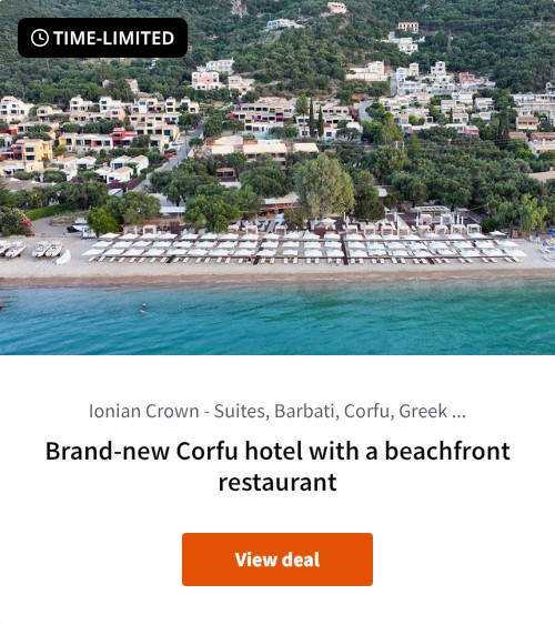 Brand-new Corfu hotel with a beachfront restaurant