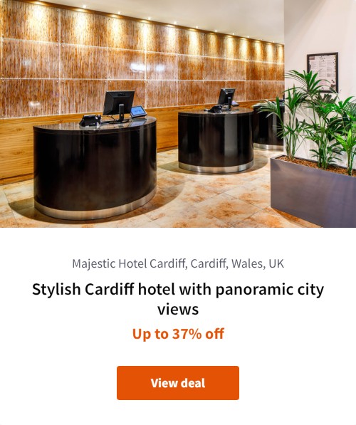 Stylish Cardiff hotel with panoramic city views