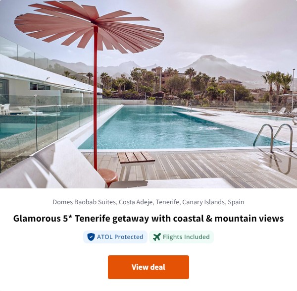 Glamorous 5* Tenerife getaway with coastal & mountain views