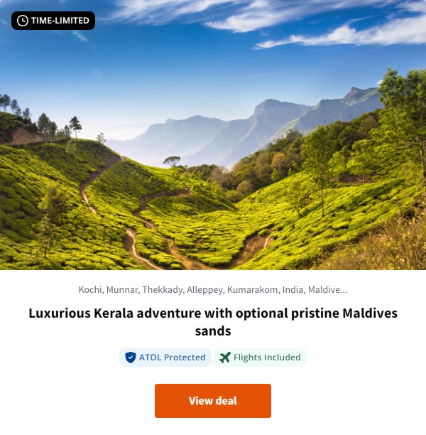 Luxurious Kerala adventure with optional pristine Maldives sands
