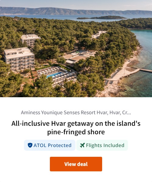 All-inclusive Hvar getaway on the island's pine-fringed shore