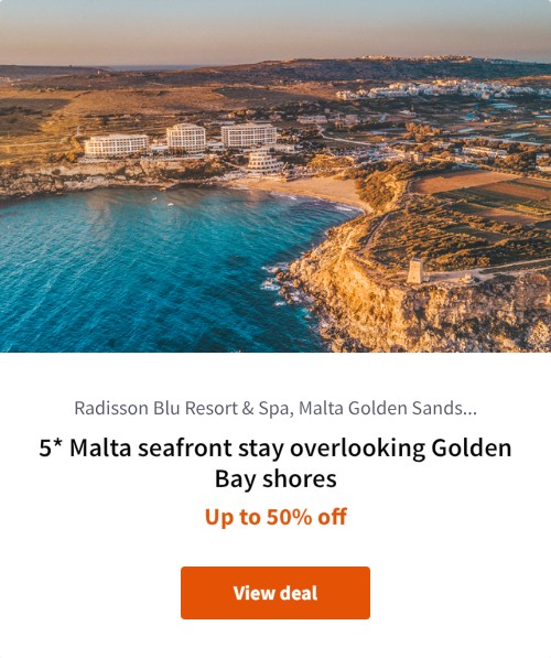 5* Malta seafront stay overlooking Golden Bay shores