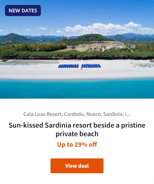 Sun-kissed Sardinia resort beside a pristine private beach